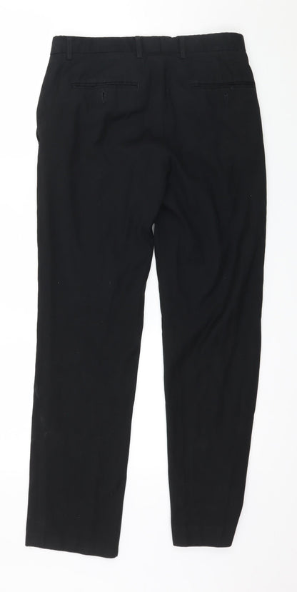 Mens UK Size 30 in Topman Regular Fit  Black Trousers