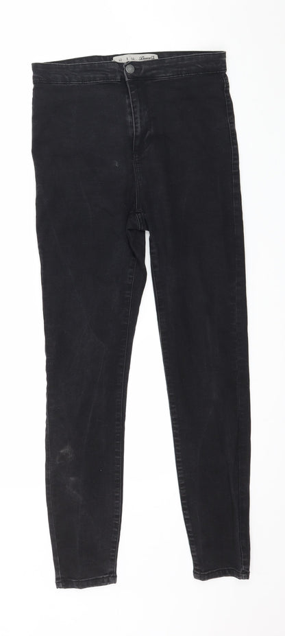 Denim & Co. Womens Black  Denim Skinny Jeans Size 12 L28 in