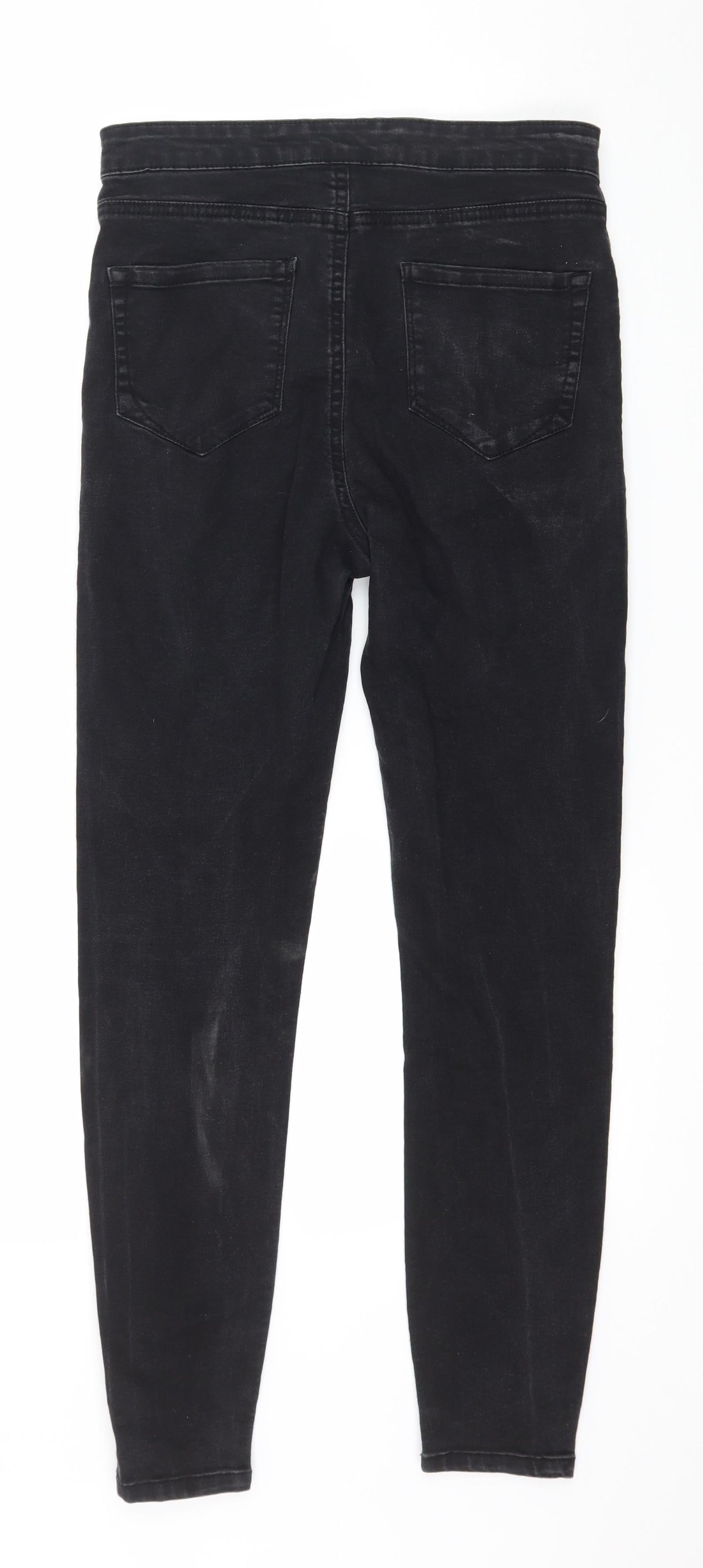 Denim & Co. Womens Black  Denim Skinny Jeans Size 12 L28 in