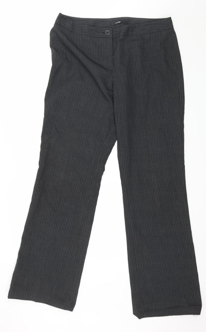 George Womens Grey Striped  Trousers  Size 14 L32 in