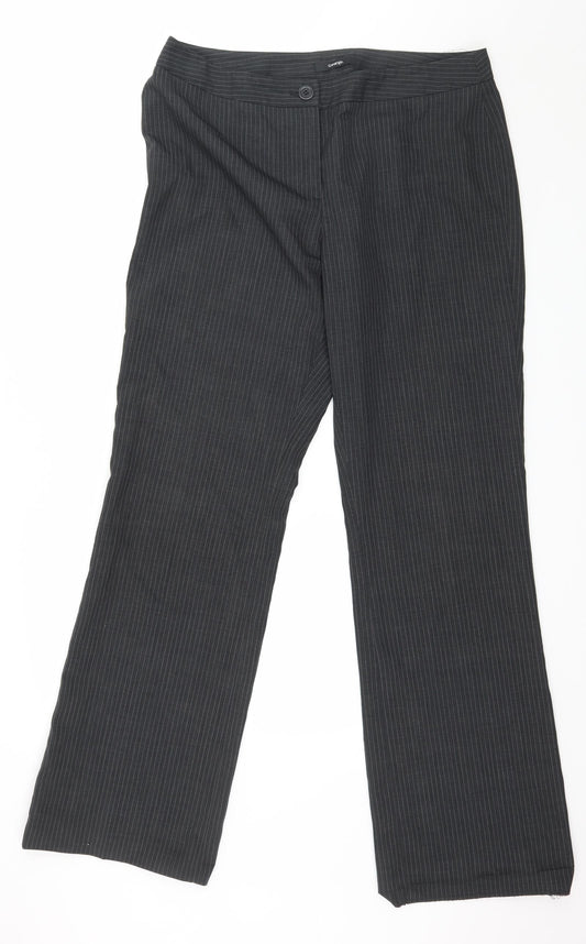 George Womens Grey Striped  Trousers  Size 14 L32 in