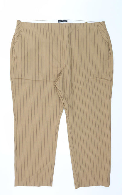 Autograph Womens Brown Striped  Trousers  Size 24 in L27 in