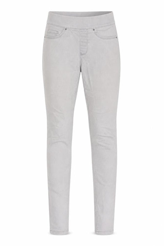 Front view of Denim & Co. women’s grey denim jegging jeans, size UK 6, 29-inch leg