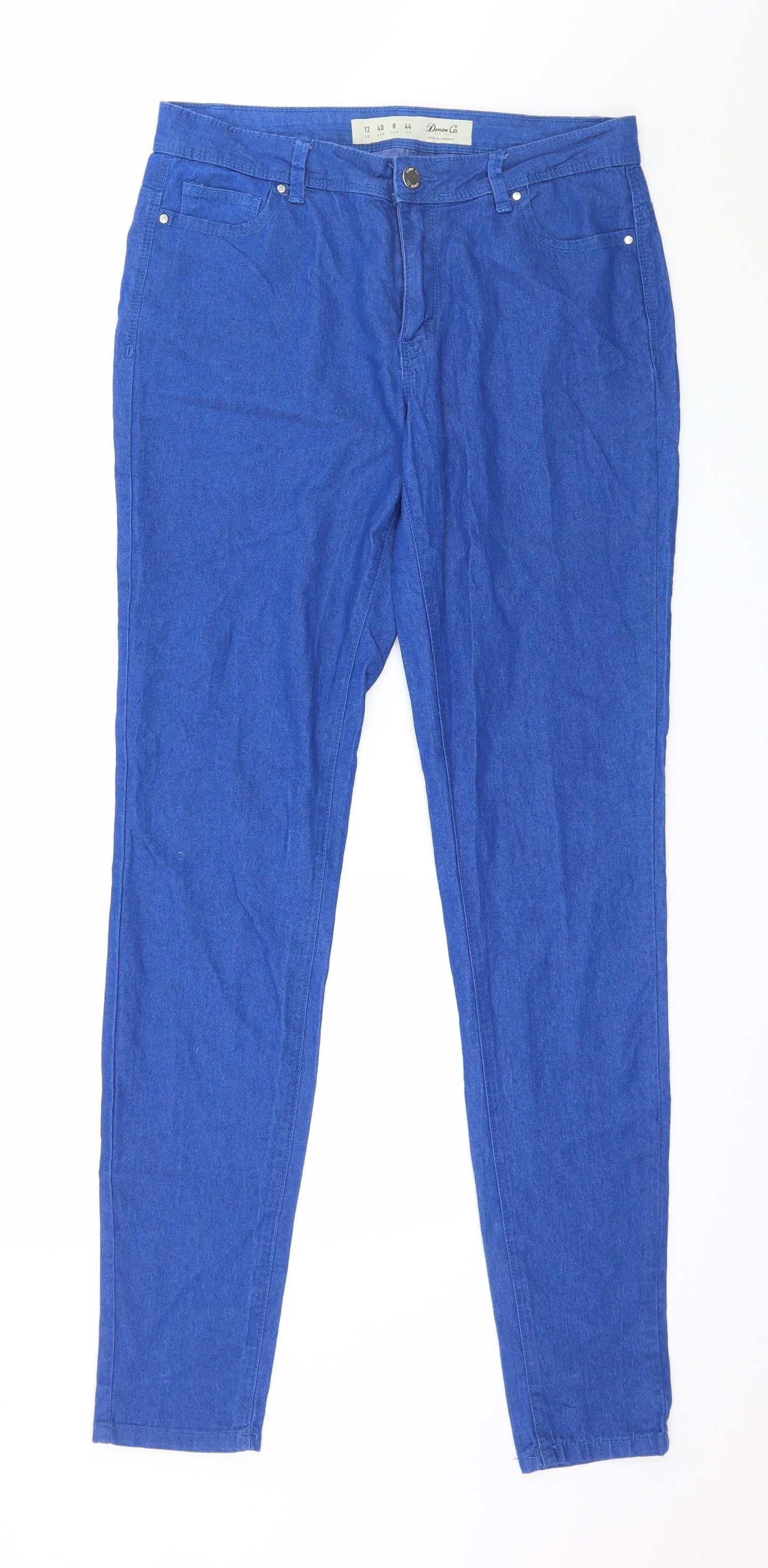 Denim & Co. Womens Blue  Denim Skinny Jeans Size 12 L33 in