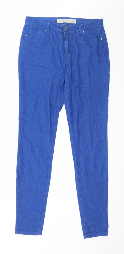 Denim & Co. Womens Blue  Denim Skinny Jeans Size 12 L33 in