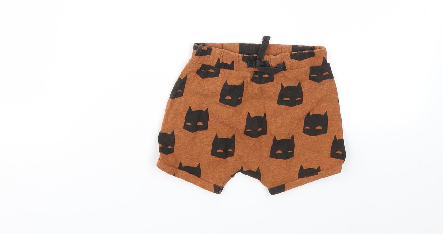 Batman Boys Brown Animal Print  Capri Trousers Size 6-9 Months