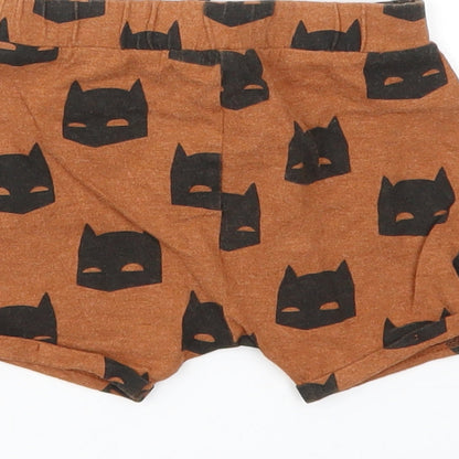 Batman Boys Brown Animal Print  Capri Trousers Size 6-9 Months