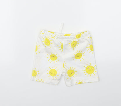 F&F Boys Yellow Animal Print  Capri Leggings Size 9-12 Months