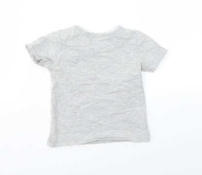 Back view of George boys’ grey basic t-shirt, size 9-12, months