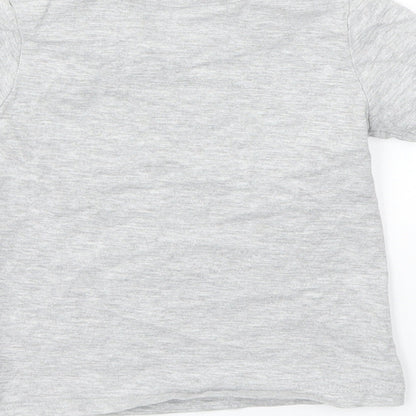 Brand and care label for George boys’ grey basic t-shirt, size 9-12, months