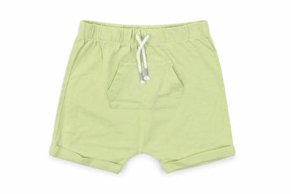 Front view of Matalan boys’ green capri leggings, size 6-9, months