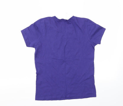 Back view of Boohoo girls’ purple basic t-shirt, size S