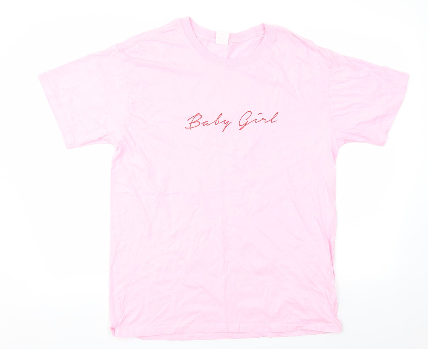 Womens UK Size L Preworn Pink Basic T-Shirt