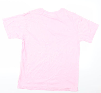 Womens UK Size L Preworn Pink Basic T-Shirt