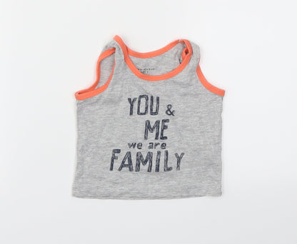 Primark Boys Grey Animal Print  Basic T-Shirt Size 6-9 Months