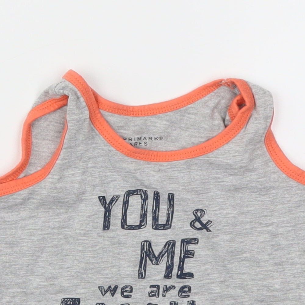Primark Boys Grey Animal Print  Basic T-Shirt Size 6-9 Months