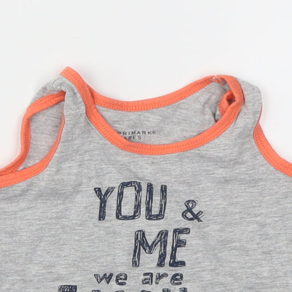 Primark Boys Grey Animal Print  Basic T-Shirt Size 6-9 Months