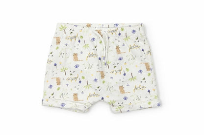 Front view of Matalan boys’ multicoloured animal print capri leggings, size 6-9, months