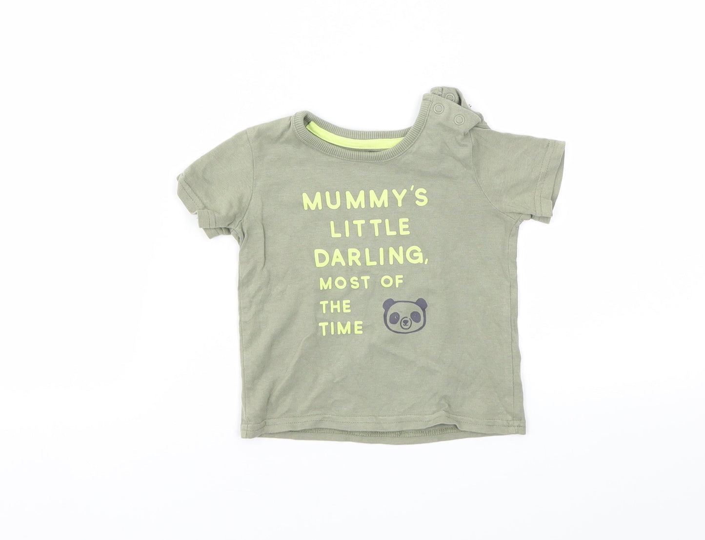 George Boys Green Animal Print  Basic T-Shirt Size 3-6 Months