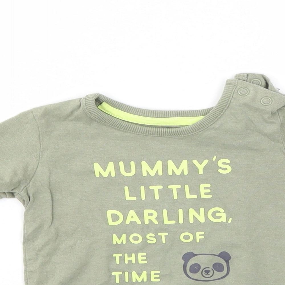 George Boys Green Animal Print  Basic T-Shirt Size 3-6 Months