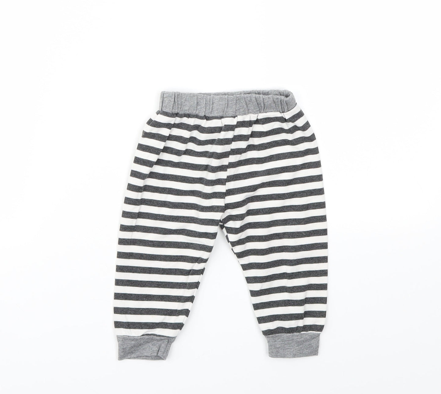 Preworn Boys Black Striped  Capri Leggings Size 3-6 Months