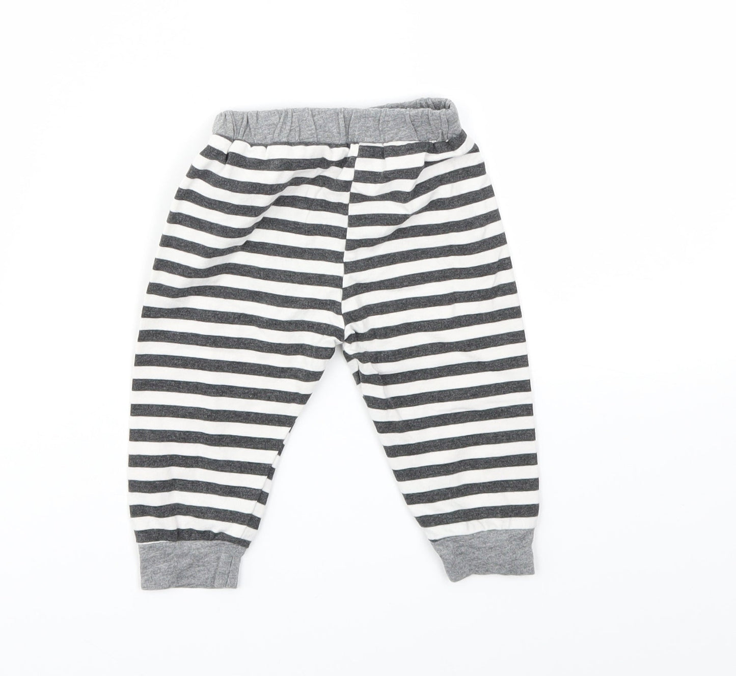 Preworn Boys Black Striped  Capri Leggings Size 3-6 Months