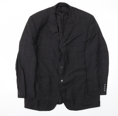 Mens UK Size 46 Preworn Regular Black Suit Jacket