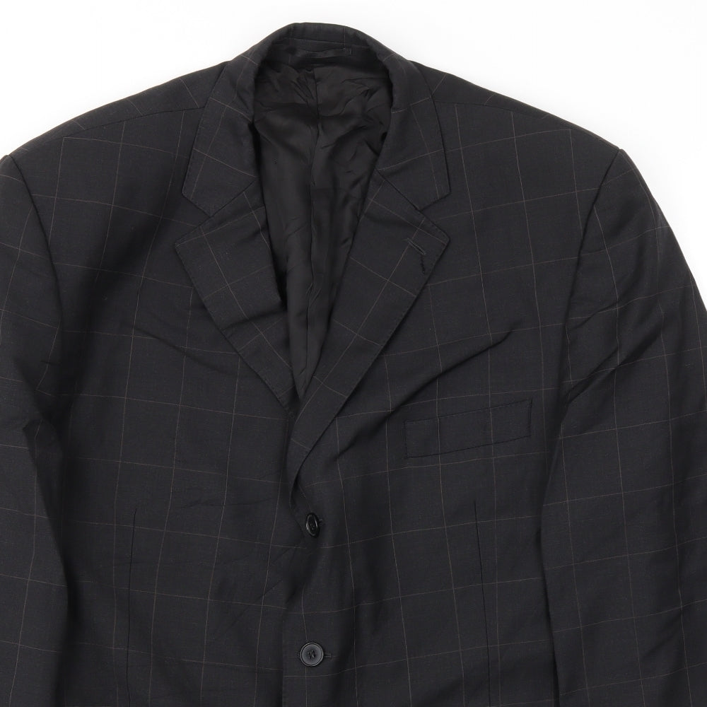 Mens UK Size 46 Preworn Regular Black Suit Jacket