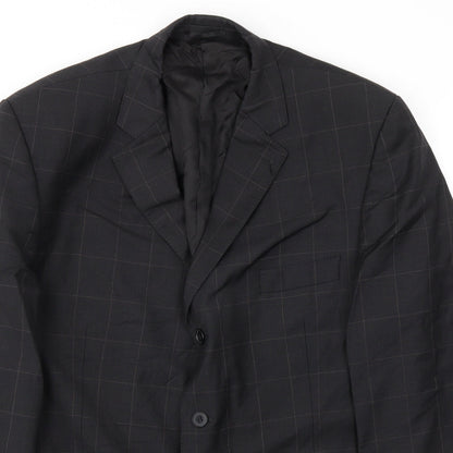 Mens UK Size 46 Preworn Regular Black Suit Jacket