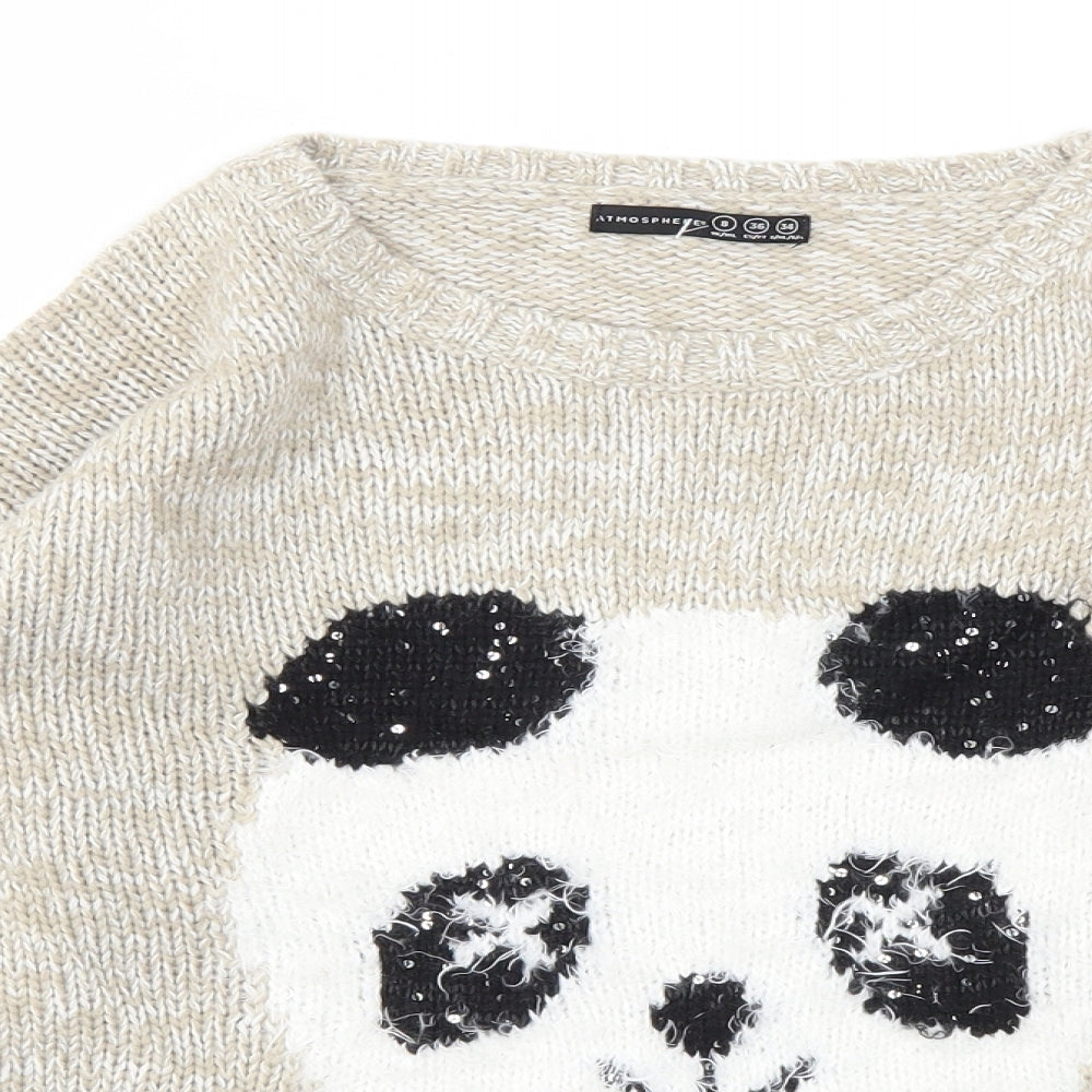 Primark Womens Brown Animal Print  Pullover Jumper Size 8