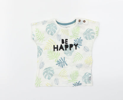 F&F Boys Green Floral  Basic T-Shirt Size 3-6 Months