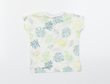 F&F Boys Green Floral  Basic T-Shirt Size 3-6 Months