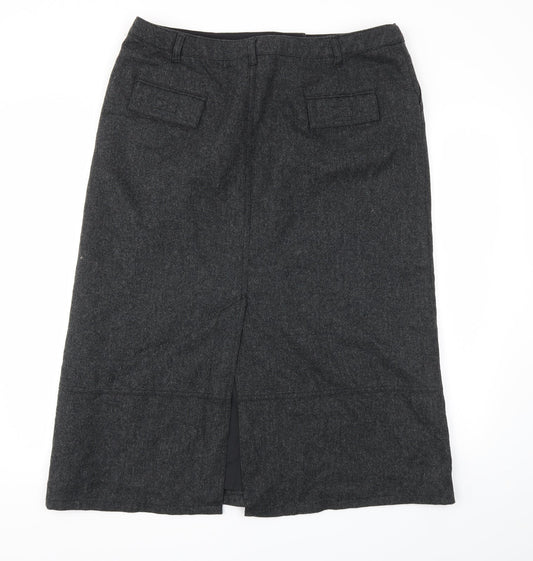M&S Womens Grey   A-Line Skirt Size 38