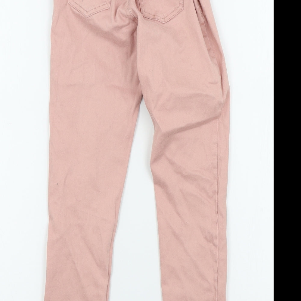 Denim & Co. Girls Pink Colourblock  Skinny Jeans Size 10-11 Years