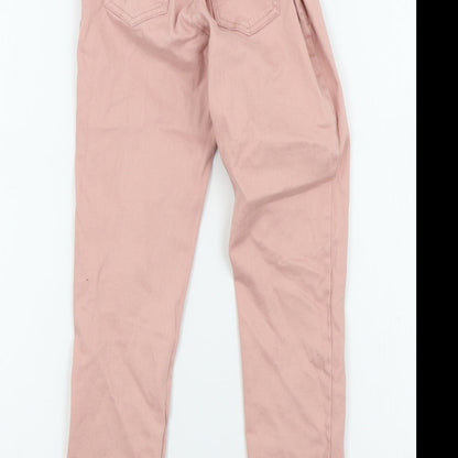 Denim & Co. Girls Pink Colourblock  Skinny Jeans Size 10-11 Years