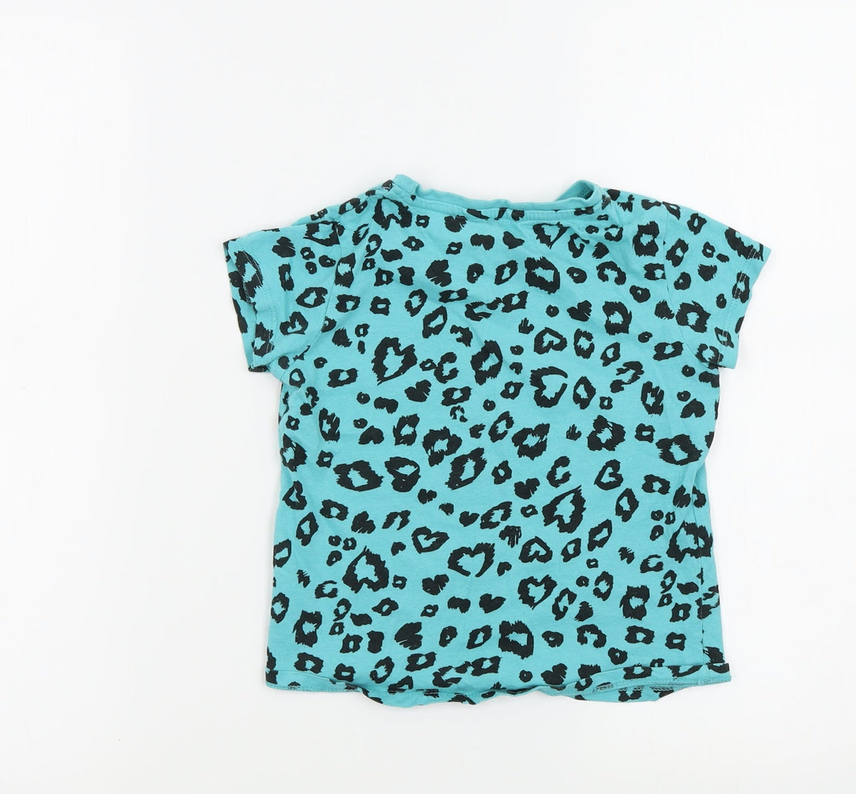 Back view of Pep&Co girls’ blue geometric basic t-shirt, size 7, years