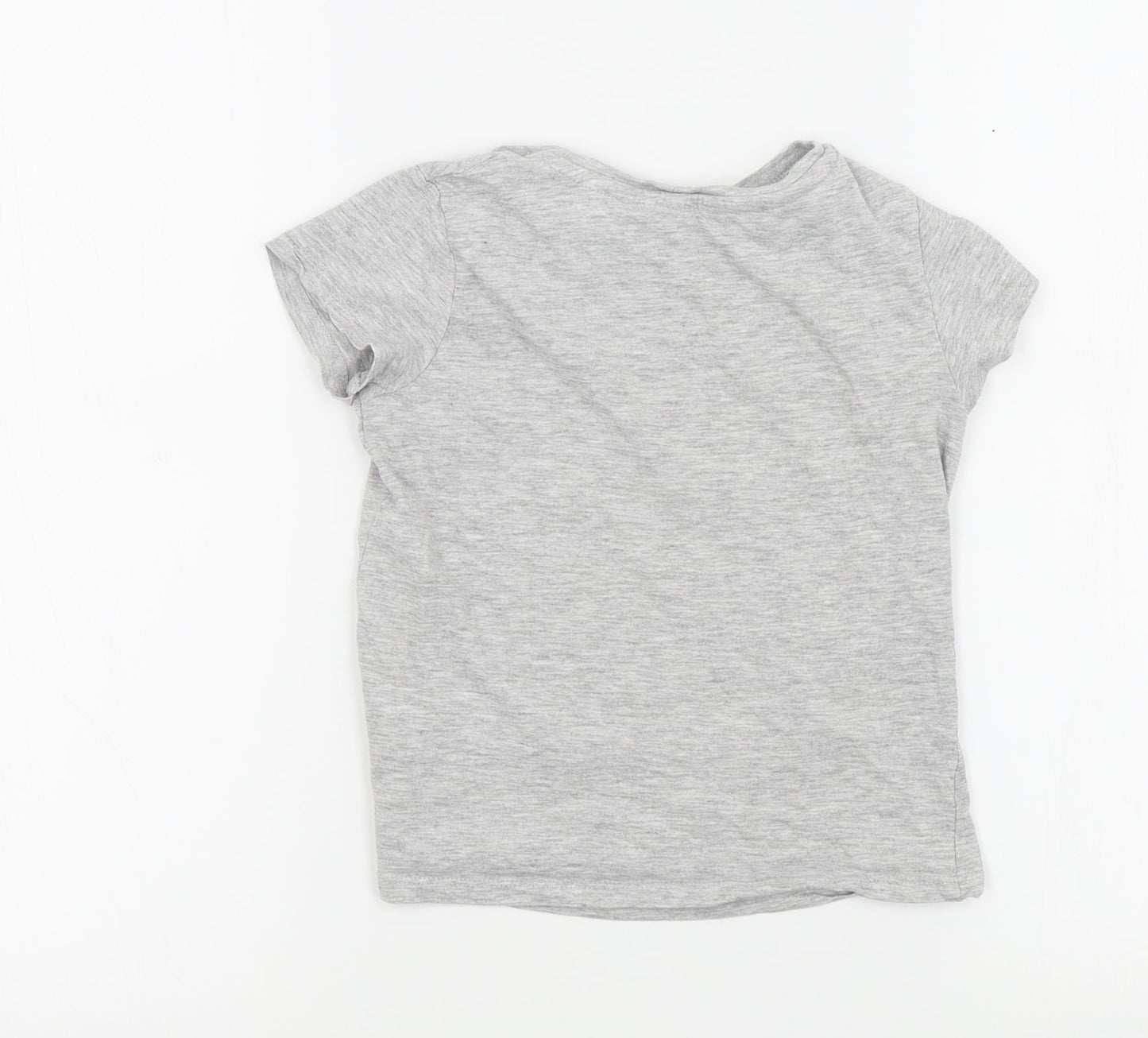 pep&co Girls Grey Colourblock  Basic T-Shirt Size 6-7 Years