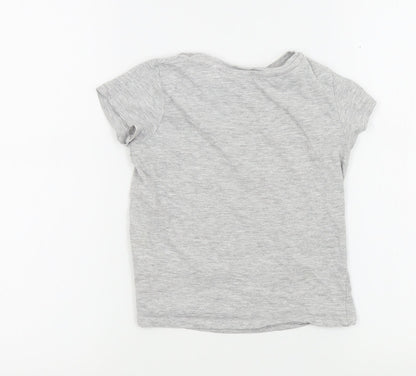 pep&co Girls Grey Colourblock  Basic T-Shirt Size 6-7 Years