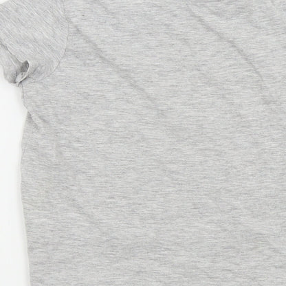 pep&co Girls Grey Colourblock  Basic T-Shirt Size 6-7 Years
