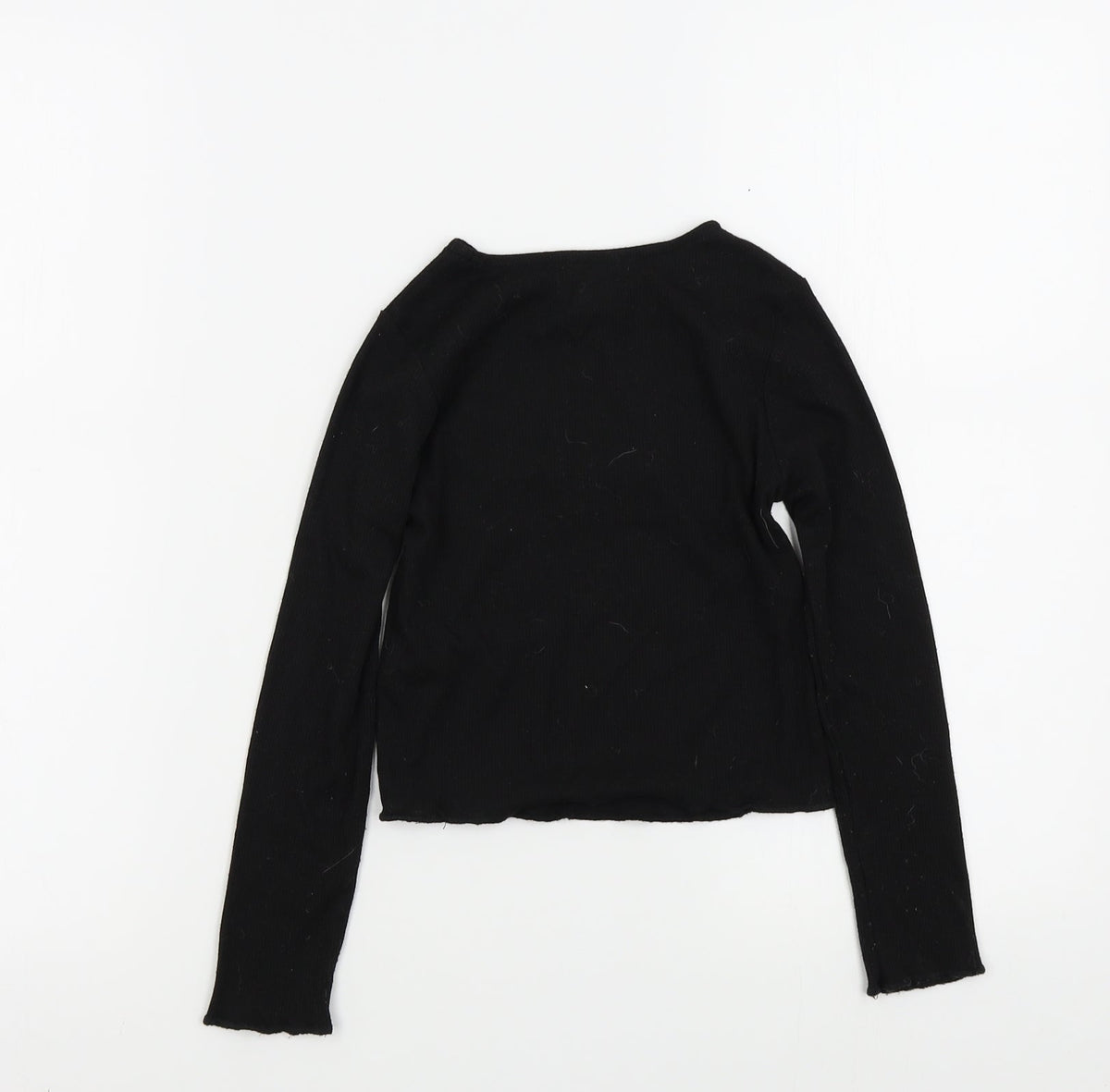 Primark Girls Black Colourblock  Pullover Jumper Size 6 Years