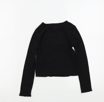 Primark Girls Black Colourblock  Pullover Jumper Size 6 Years