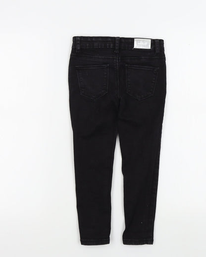 denim&co Girls Black Colourblock  Skinny Jeans Size 5-6 Years