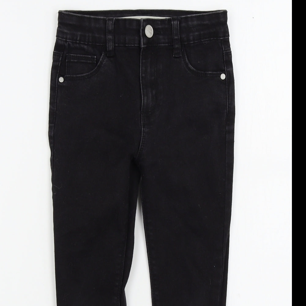 denim&co Girls Black Colourblock  Skinny Jeans Size 5-6 Years