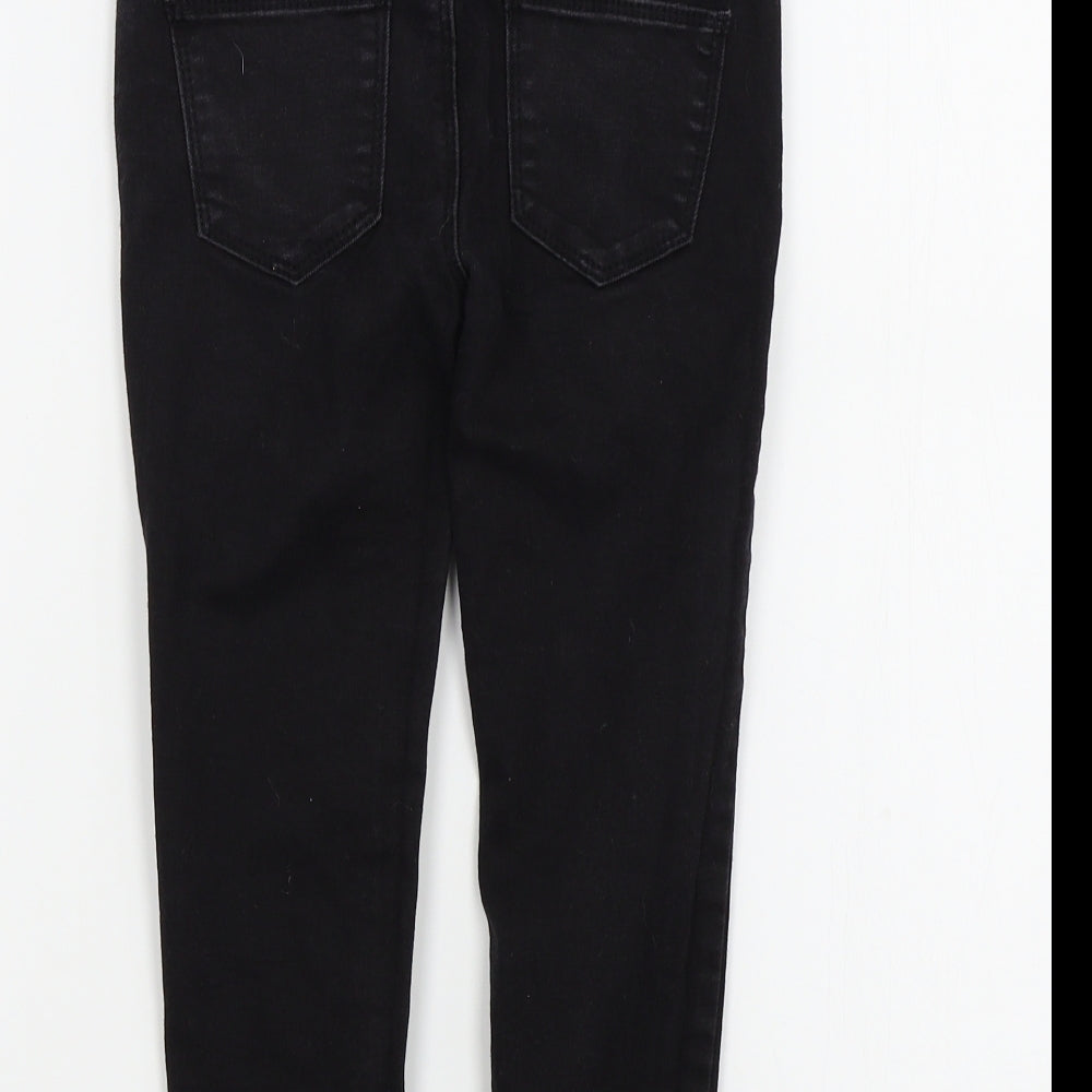 denim&co Girls Black Colourblock  Skinny Jeans Size 5-6 Years