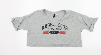 Womens UK Size S H&M Grey Basic T-Shirt