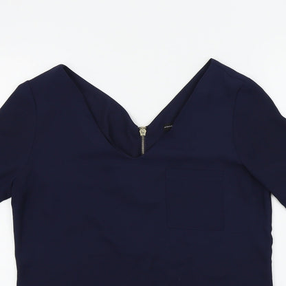 Primark Womens Blue Colourblock  Basic Blouse Size 8