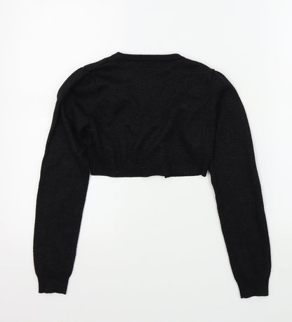 George Girls Black Colourblock  Cardigan Jumper Size 10 Years