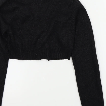 George Girls Black Colourblock  Cardigan Jumper Size 10 Years