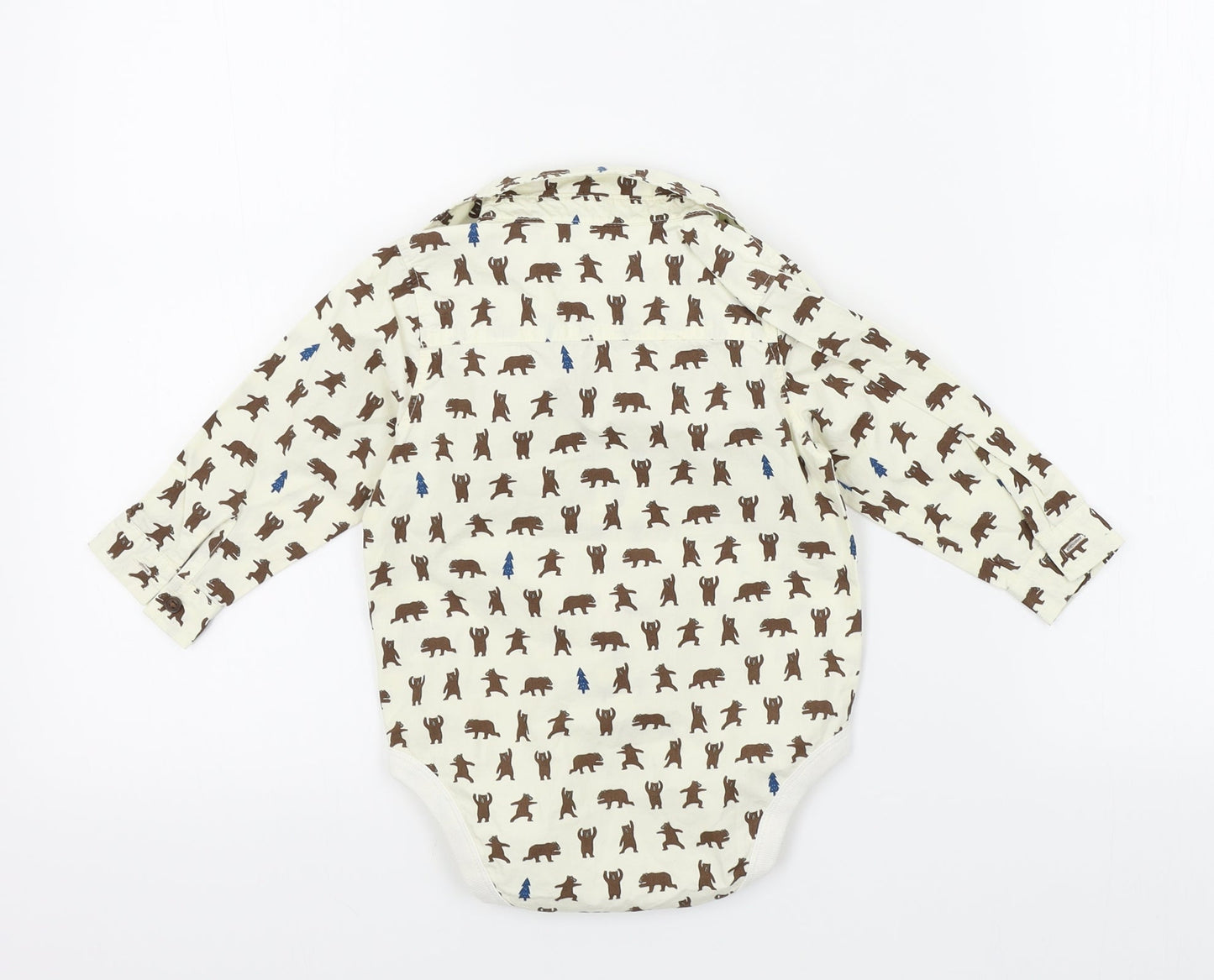 M&S Boys Beige Colourblock  Babygrow One-Piece Size 6-9 Months