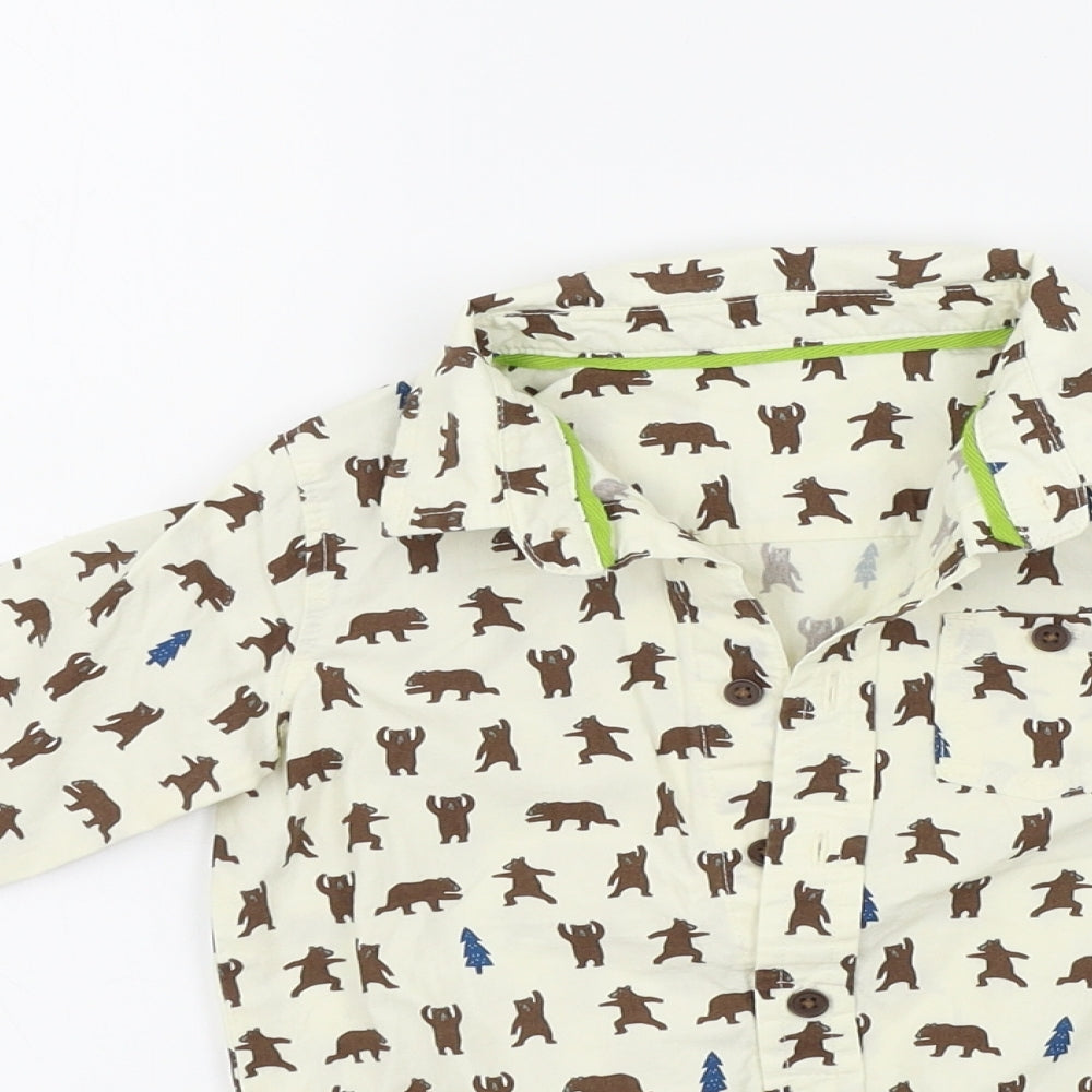 M&S Boys Beige Colourblock  Babygrow One-Piece Size 6-9 Months